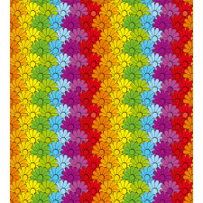 Rainbow Colored Flowers Duvet Cover Set