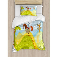 Knight and His Horse Duvet Cover Set