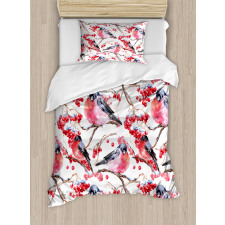 Birds Branches Berries Duvet Cover Set