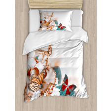 Colorful Butterflies Fly Duvet Cover Set