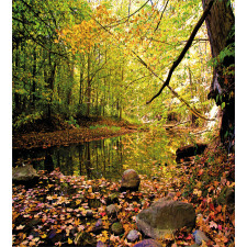 Pine River in Autumn Duvet Cover Set