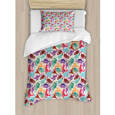 Funny Monsters Cartoon Duvet Cover Set