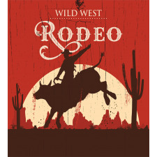Rodeo Cowboy Rides Bull Duvet Cover Set