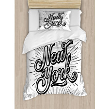 New York Typography Duvet Cover Set