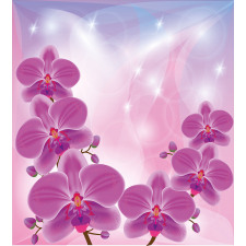 Exotic Orchid Flowers Duvet Cover Set