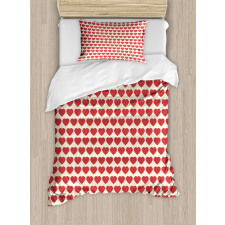 Vibrant Red Hearts Duvet Cover Set