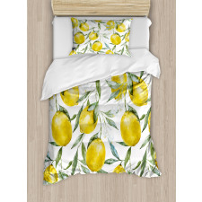 Vibrant Citrus Plants Duvet Cover Set