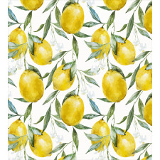 Vibrant Citrus Plants Duvet Cover Set