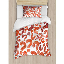 Question Marks Pattern Duvet Cover Set