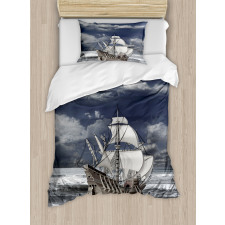 Caribbean Pirates Ship Duvet Cover Set