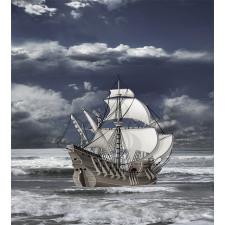 Caribbean Pirates Ship Duvet Cover Set