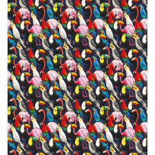 Colorful Exotic Birds Duvet Cover Set