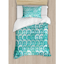 Swirled Spiral Sea Waves Duvet Cover Set