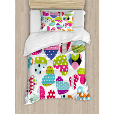 Heart Patches and Dots Duvet Cover Set