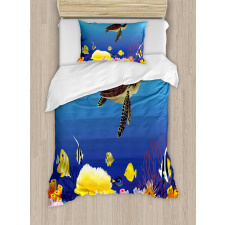 Deep Sealife Fish Moss Duvet Cover Set