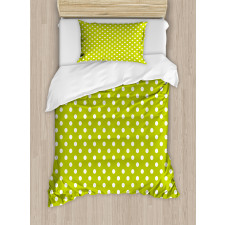 Lime Vintage Polka Dots Duvet Cover Set