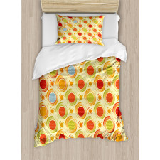 Colorful Dots Striped Duvet Cover Set