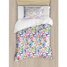 Colorful Flower Petals Duvet Cover Set