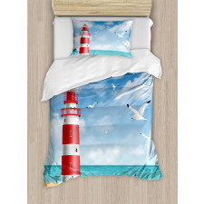 Lighthouse Seagulls Ocean Duvet Cover Set