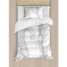 Fairy Woman and Dragon Duvet Cover Set