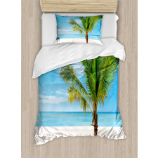 Coconut Palm at Beach Duvet Cover Set