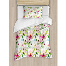 Spring Flowers Pastel Duvet Cover Set