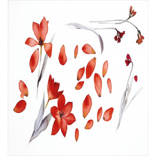 Autumn Flowers Petals Duvet Cover Set