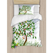 Cartoon Garden Colorful Duvet Cover Set