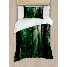 Sunset in Woods Trees Duvet Cover Set