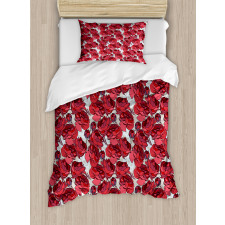 Vibrant Roses Bouquet Duvet Cover Set