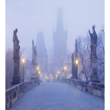 Foggy Prague Streets Duvet Cover Set