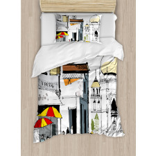 Old Singapore Cityscape Duvet Cover Set