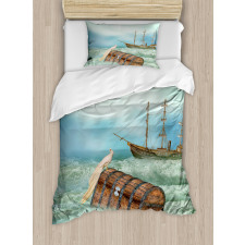 Old Trunk Ocean Waves Duvet Cover Set