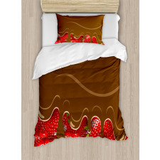 Strawberries Chocolate Duvet Cover Set