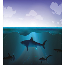 Wild Sharks in Sea Duvet Cover Set