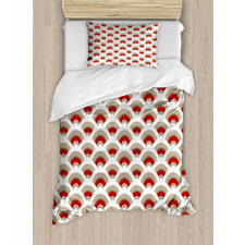 Oriental Scallop Art Duvet Cover Set