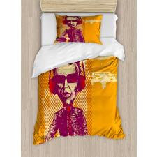 Grotesque Man Headphones Duvet Cover Set