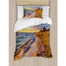 Sandy Calm Beach Sunset Duvet Cover Set