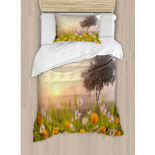 Daisies Tree Mist Duvet Cover Set