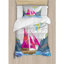 Sun Sail Boat Vitray Duvet Cover Set