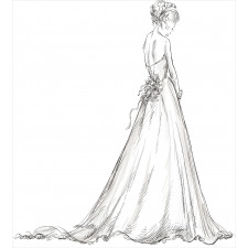 Princess Sketchy Bride Duvet Cover Set