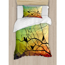 Abstract Bird and Branch Duvet Cover Set