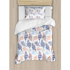 Abstract Marine Seashells Duvet Cover Set