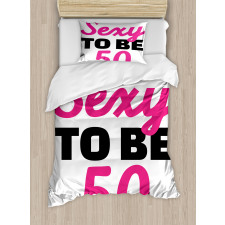 Being 50 Themed Text Duvet Cover Set