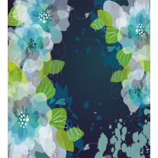 Grunge Abstract Flowers Duvet Cover Set