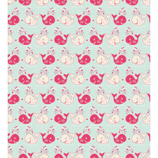 Happy Whales Pattern Duvet Cover Set