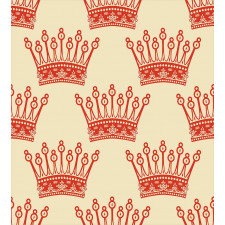 Vintage Red Crown Pattern Duvet Cover Set