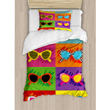 Colorful Pop Sunglasses Duvet Cover Set