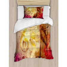 Colorful Notes Composition Duvet Cover Set