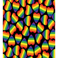 Hearts Gay Pride Flag Duvet Cover Set